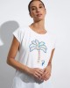 Λευκή Μπλούζα Με Tropical Print Λευκή Μπλούζα Με Tropical Print