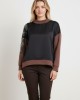 Black-Chocola Blouse With Embroidery on the Shoulders