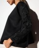 Black Blouse with Lace on the Sleeves