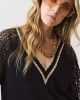Black Blouse with Lace and Gold Details Black Blouse with Lace and Gold Details