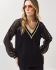 Black Blouse with Lace and Gold Details Black Blouse with Lace and Gold Details