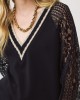 Black Blouse with Lace and Gold Details Black Blouse with Lace and Gold Details