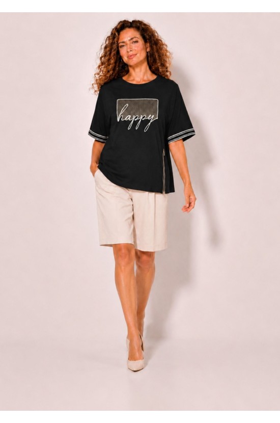 Black Blouse with Side Zipper