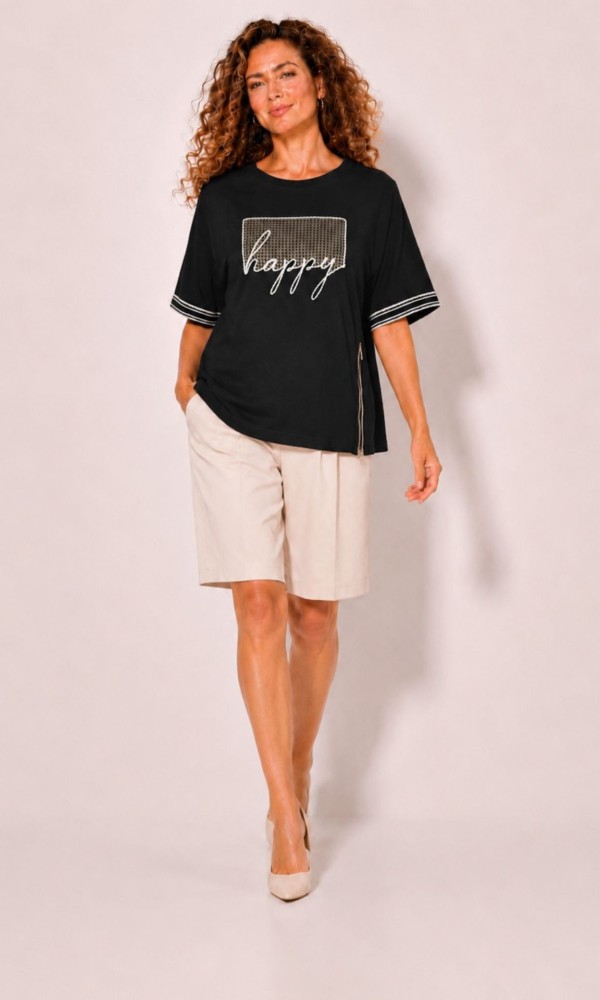 Black Blouse with Side Zipper Black Blouse with Side Zipper