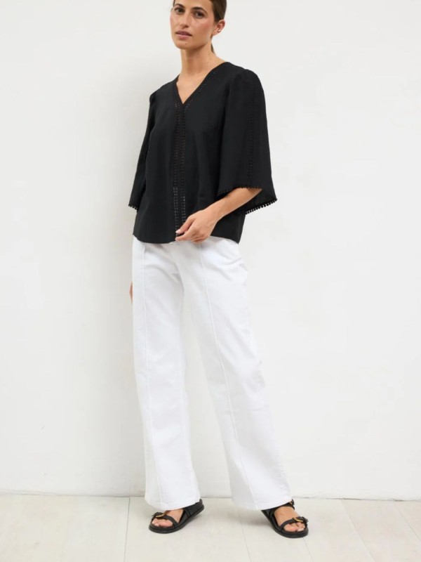 Black Blouse With V Black Blouse With V