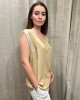 Sleeveless Blouse Beige