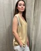 Sleeveless Blouse Beige