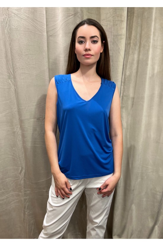 Sleeveless blouse Blue Royal