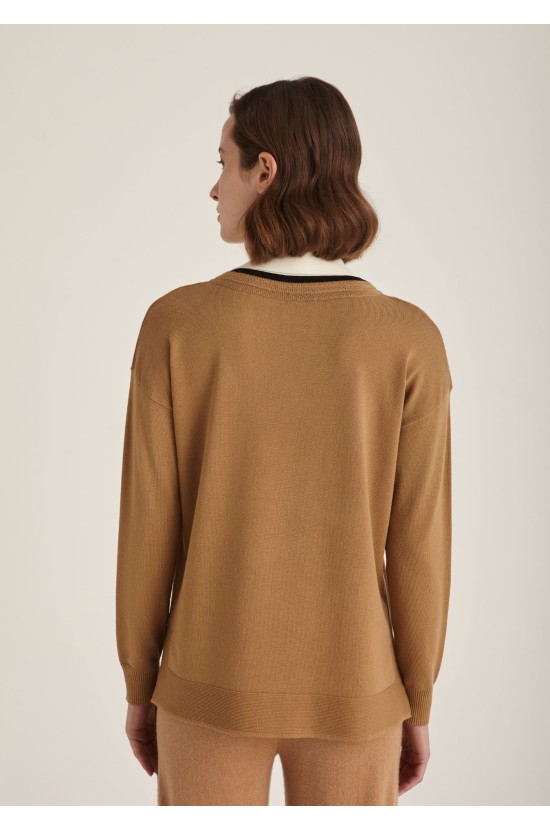 Camel Blouse With Collar