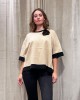 Camel Blouse With Black