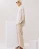 Ecru Blouse with Embossed Sleeves