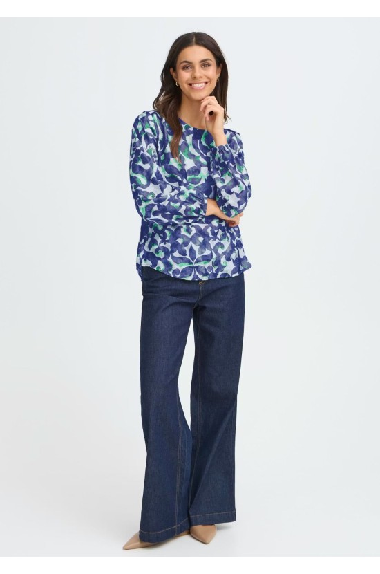 Μπλούζα Μπλε Με Εμπριμέ Σχέδιο