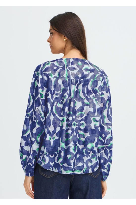 Μπλούζα Μπλε Με Εμπριμέ Σχέδιο