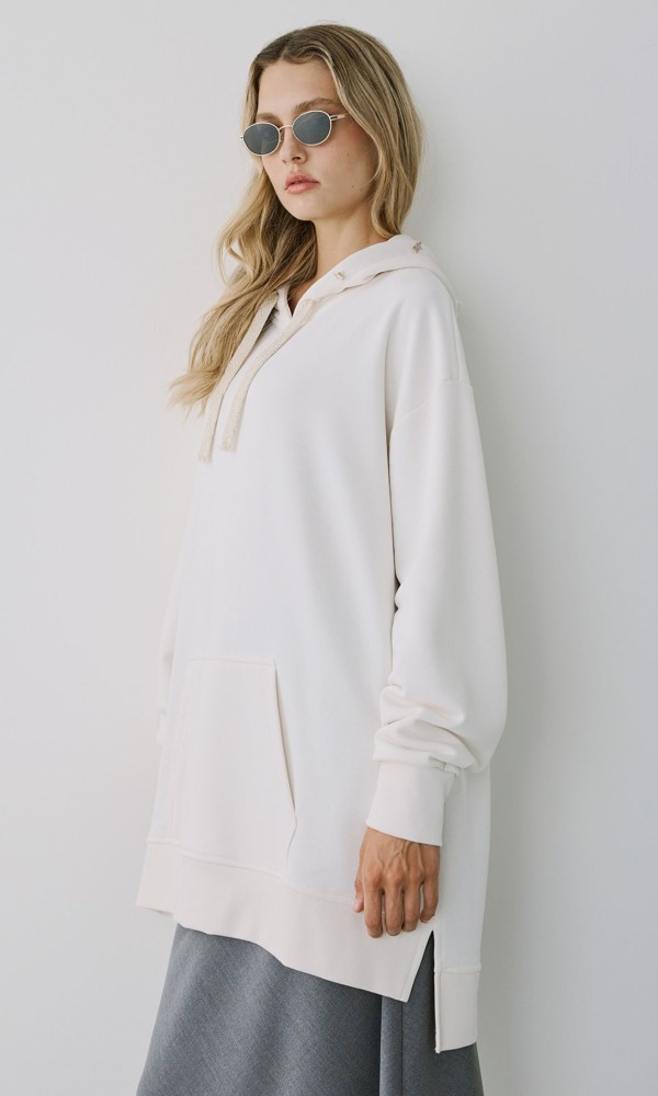 Blouse Ecru Hoodie Blouse Ecru Hoodie
