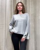 Grey knitted blouse with sequins