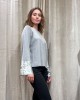 Grey knitted blouse with sequins