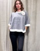 Grey Blouse With White