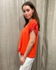 Coral Blouse With Design On Sleeve