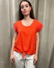 Coral Blouse With Design On Sleeve