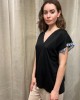 Black Blouse With V