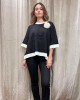 Blouse Black With White