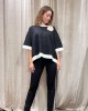 Blouse Black With White