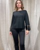 Black knitted blouse with sequins