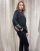 Black knitted blouse with sequins