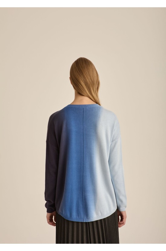 Blouse With V Light Blue