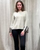 Beige Knitted Blouse With sequins