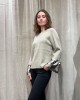 Beige Knitted Blouse With sequins