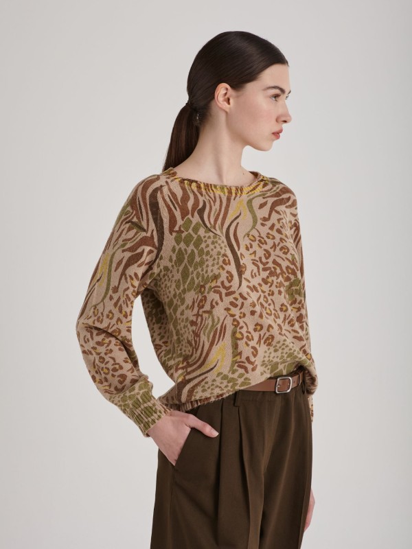 Μπλούζα Πλεκτή Μπεζ Ζακάρ