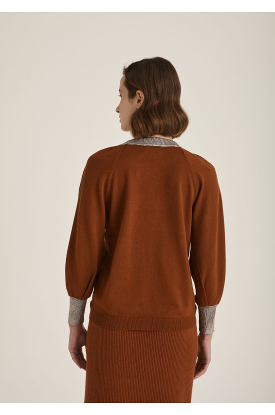 Knitted Blouse Brown with Silver 