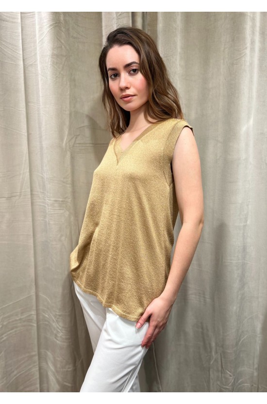 Lyrex Knitted Blouse Gold