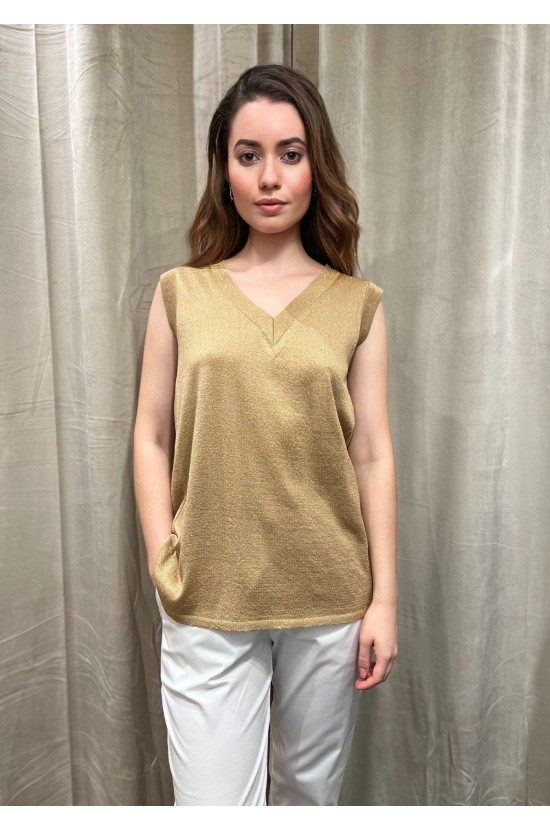 Lyrex Knitted Blouse Gold