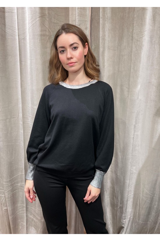 Knitted Blouse Black With Silver