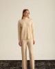 Blouse Knitted Turtleneck Beige