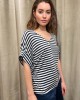 Striped Blouse With V