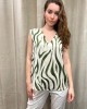 Satin blouse Ecru- Olive green