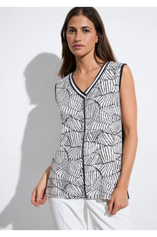 Αμάνικη Μπλούζα με Ασπρόμαυρο Geometric Print Αμάνικη Μπλούζα με Ασπρόμαυρο Geometric Print