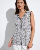 Αμάνικη Μπλούζα με Ασπρόμαυρο Geometric Print Αμάνικη Μπλούζα με Ασπρόμαυρο Geometric Print