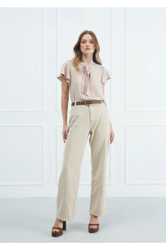 Μπλούζα Beige Με Δέσιμο Μπλούζα Beige Με Δέσιμο