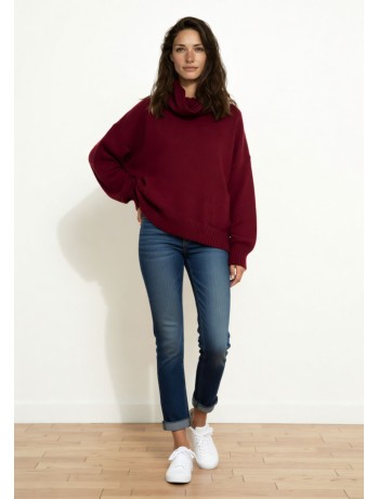 Oversized Knitted Sweater with Warm Neck Oversized Knitted Sweater with Warm Neck