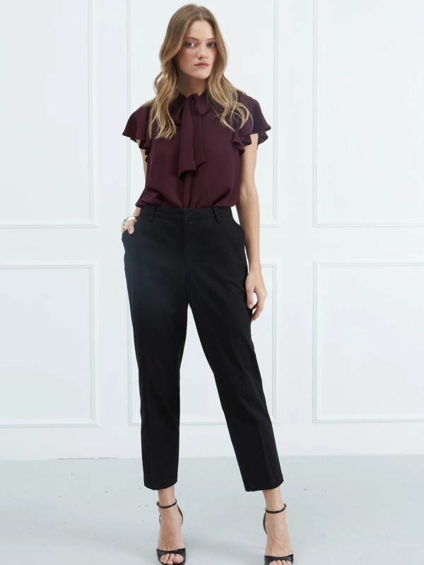 Bordeaux Blouse with Tie
