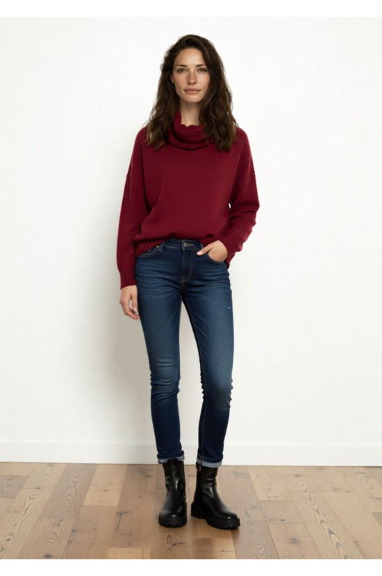 Oversized Πλεκτή Μπλούζα με Ζεστό Λαιμό Oversized Πλεκτή Μπλούζα με Ζεστό Λαιμό