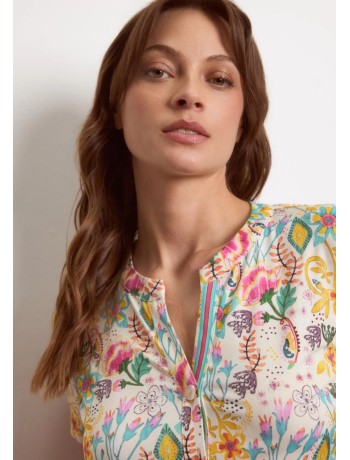 Μπλούζα Floral Με Κοντό Μανίκι Μπλούζα Floral Με Κοντό Μανίκι
