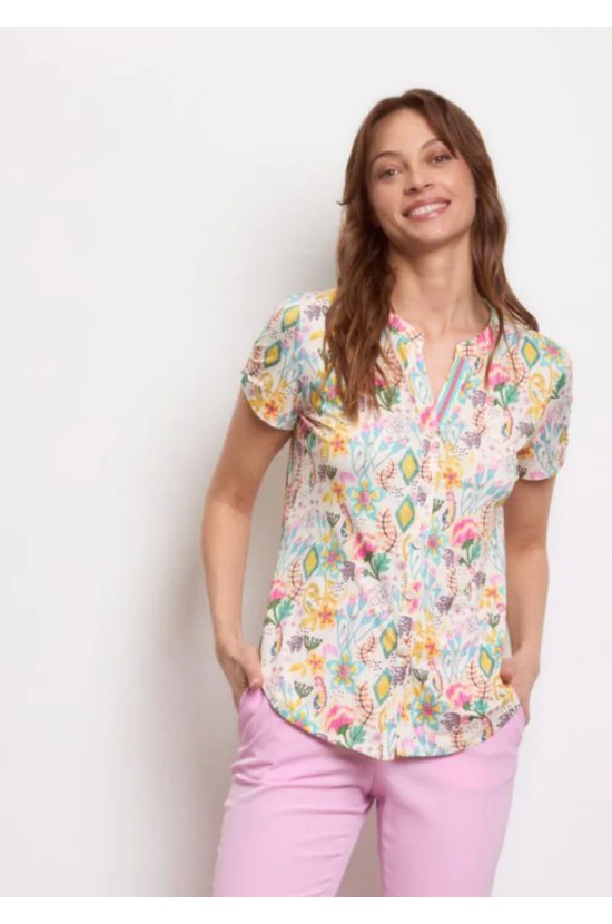 Μπλούζα Floral Με Κοντό Μανίκι Μπλούζα Floral Με Κοντό Μανίκι