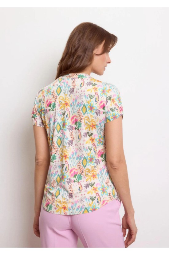 Μπλούζα Floral Με Κοντό Μανίκι Μπλούζα Floral Με Κοντό Μανίκι