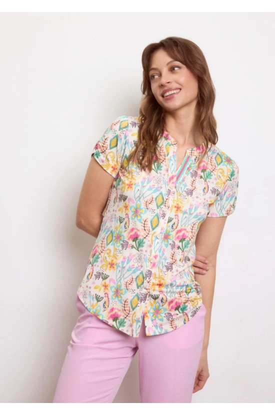 Μπλούζα Floral Με Κοντό Μανίκι Μπλούζα Floral Με Κοντό Μανίκι