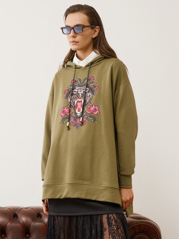 Oversized Sweatshirt with Embroidery Oversized Sweatshirt with Embroidery